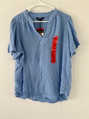 Well Worn Blue Short Sleeve V-Neck Shirt